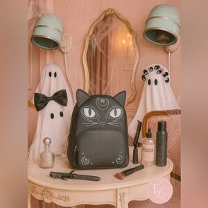Mad Engine Spooky Black Cat Pentagram Mini Backpack – Goth Halloween – NWT